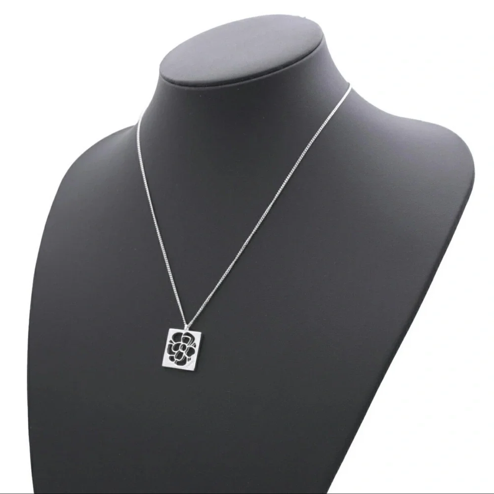 CHANEL Open Camillia 925 Sterling Silver Necklace - Picture 10 of 12